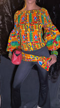 Off-Shoulder Kente Crop