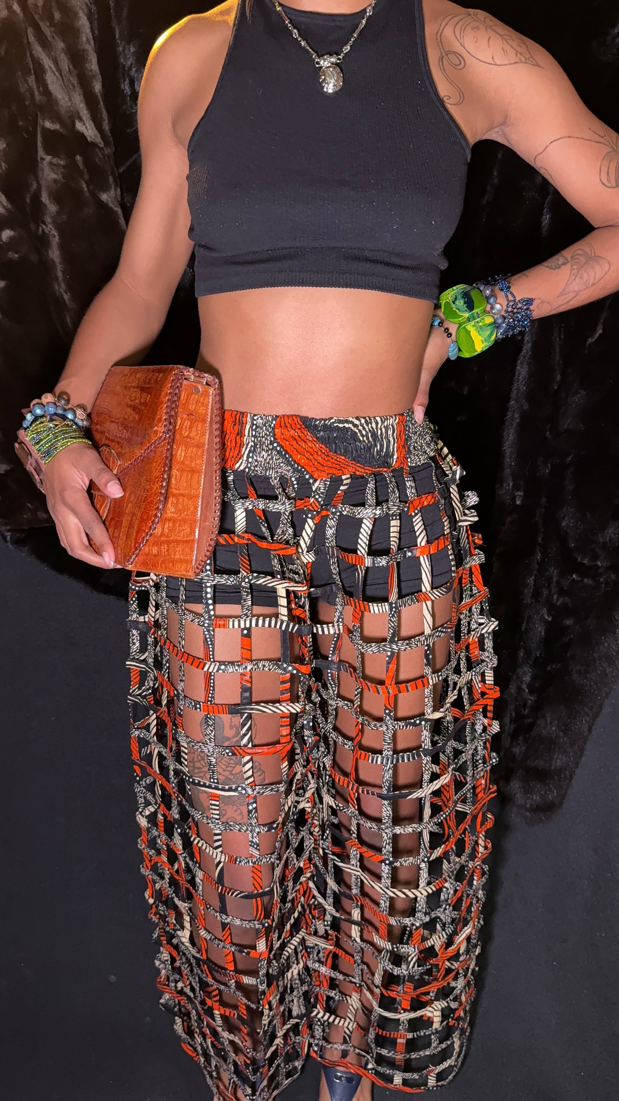 High Waisted Window Pane Pants