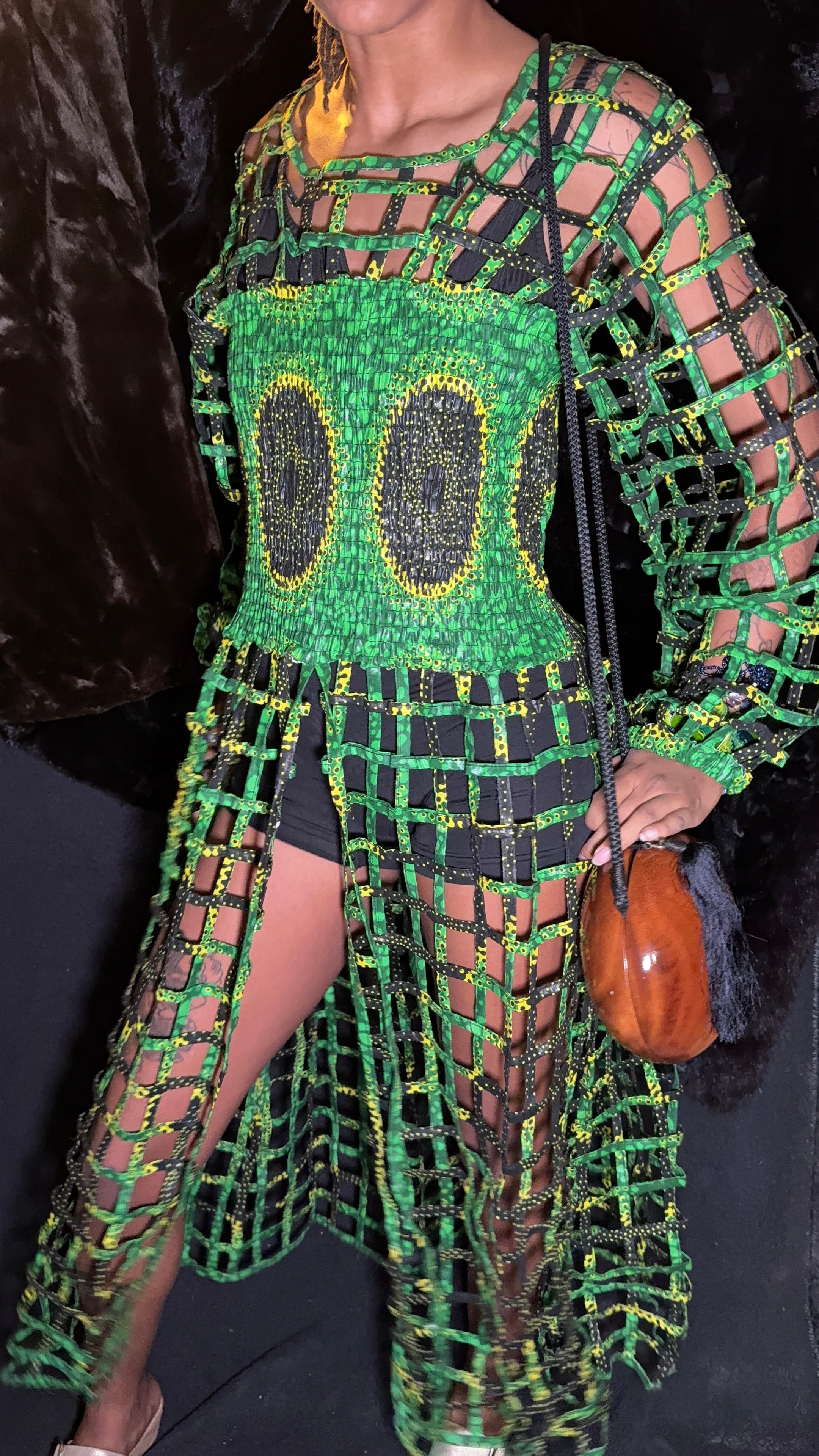 Split-Front Window Pane Dress