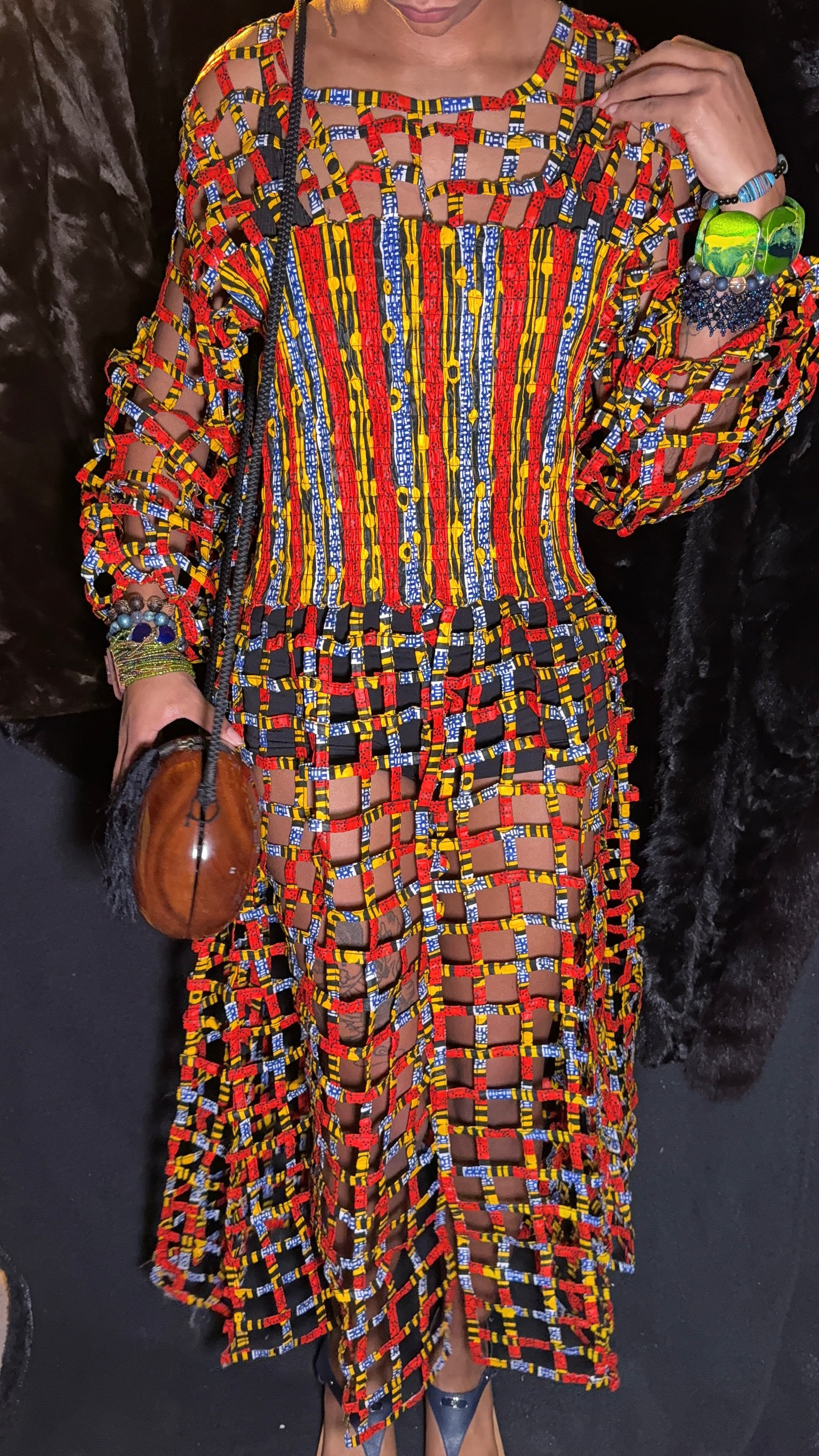 Split-Front Window Pane Dress