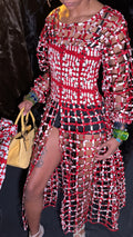 Split-Front Window Pane Dress