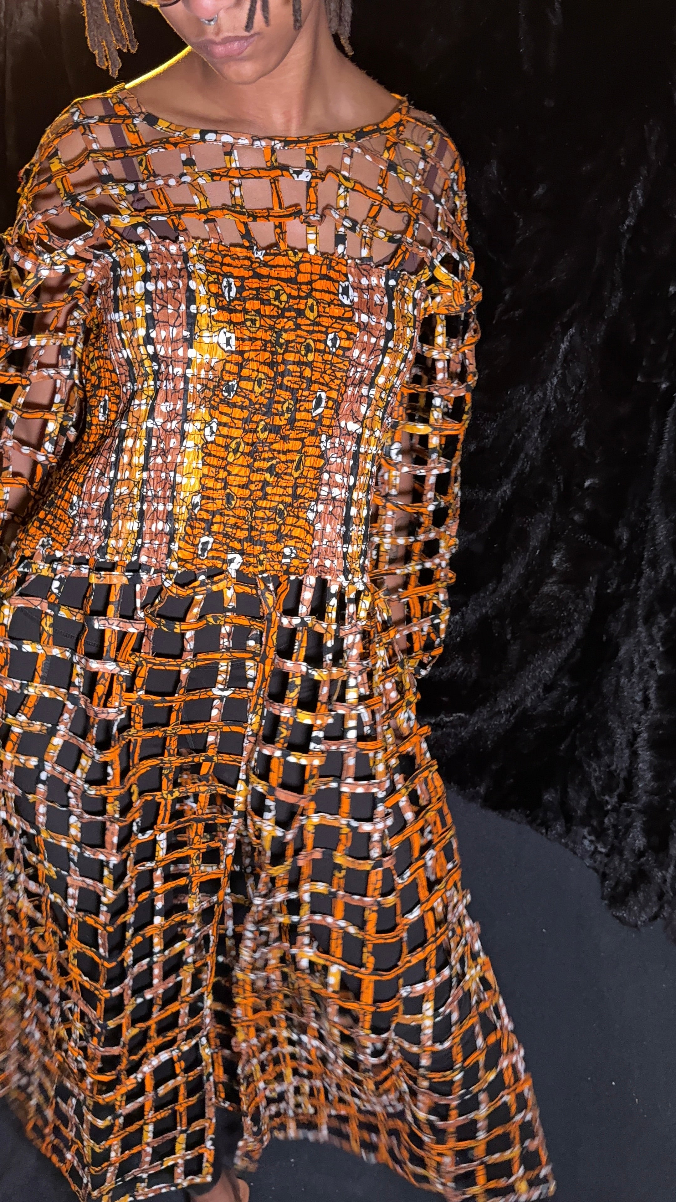 Split-Front Window Pane Dress
