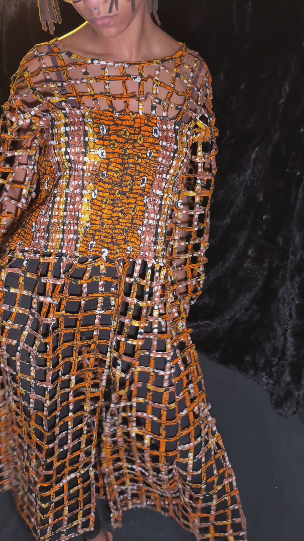Split-Front Window Pane Dress